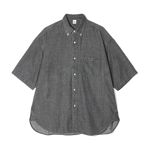 [UNISEX] Stone Washing Denim A-Line Overfit Half Shirts