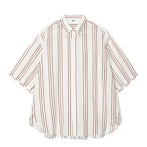 [UNISEX] Alternate Stripe A-Line Overfit Half Shirts